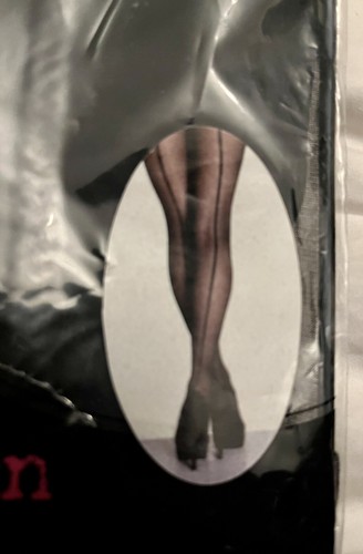 Women black seamed - black, tights