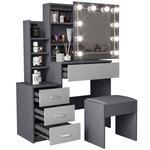 Dressing table with led mirror - with,