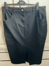 PIXIE GIRL BLACK DENIM MIDI SKIRT SIZE 18 NEW AND UNWORN 3,DAY PARCEL POSTING.