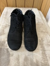Gabor Black Suede Lace Up Ankle Boots Size 4.5 Good Condition