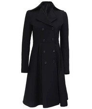 Women’s Black Wool Overcoat