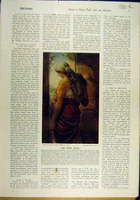 Old Vintage Print 1922 Stock Open-Door Lady Woman Fisher Barbara Margaret 20th
