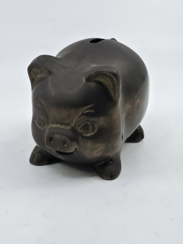 Vintage solid brass pig - brass,