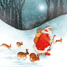 Father Christmas and Hares by