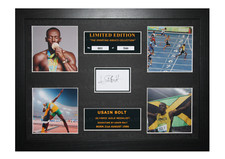 Usain Bolt Signed Ltd Edition Framed Picture Memorabilia