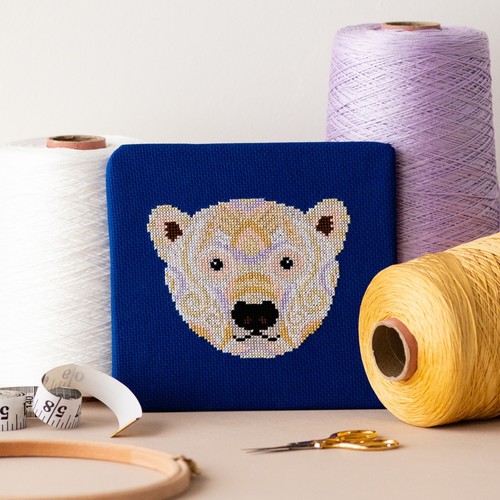 Mandala polar bear cross - mandala,