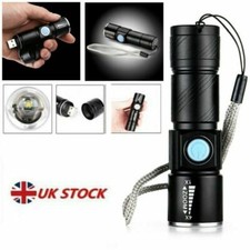 Rechargeable USB Ultra Bright Small Cree LED Torch Flashlight Beam Focusing Zoom