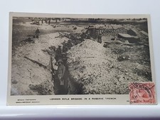 Vintage Postcard, London Rifle Brigade On A Reserve Trench (10J)