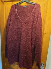 Ladies Brave Soul Burgundy  Long Sleeved Jumper Size 24 Nwot