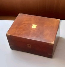 Antique 19th C Victorian Burr Walnut Writing Box As-is 30x22x15 Cm