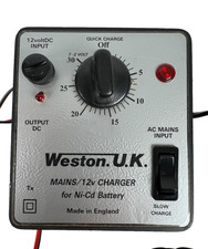 Weston UK Ni-Cd Battery Charger 12V/240V AC/DC Vintage NiCad Unit Made England