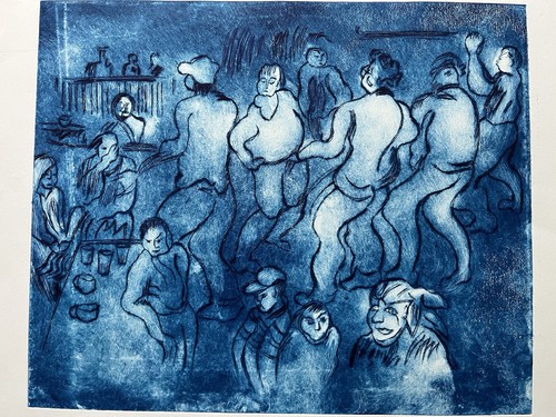 Modern expressionist etching - modern,