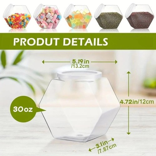 Hexagonal candy cookie - hexagonal, jar