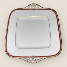 Wedgwood Colorado Cake Plate Square 9.5” Rust & Gold Hardly Used Excellent