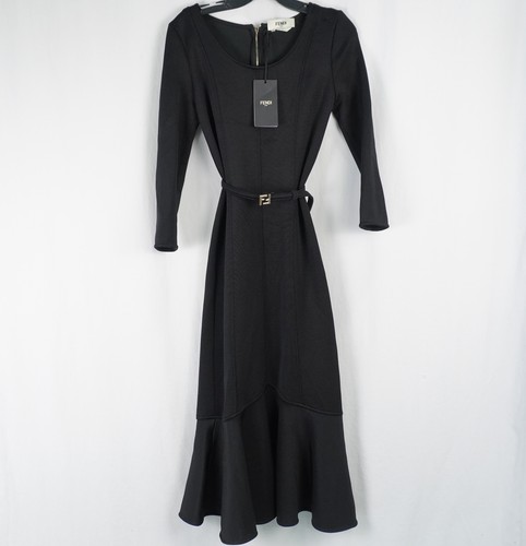Fendi peplum hem midi dress - fendi,