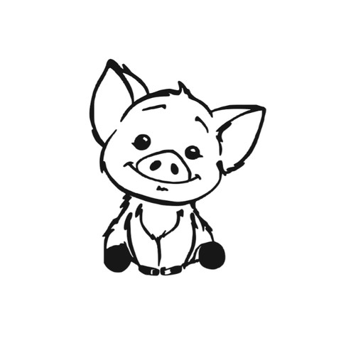 Moana pig pua vinyl decal - pig,