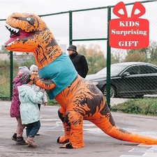 Kids T-REX Dinosaur Inflatable Costume Suit Outfit BlowupCosplay Halloween
