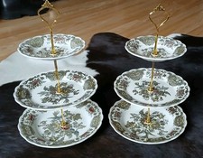 2 X Ridgways 3-Tier Cake Stand Gold or Silver Fittings Windsor Vintage