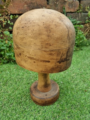 Vintage hat block wooden - hat,