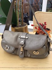 Modalu London Pewter Leather Flap Over Shoulder Bag