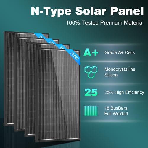 200w solar panel type 18v - n-type,