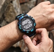 Mens Blue Camouflage Outdoor