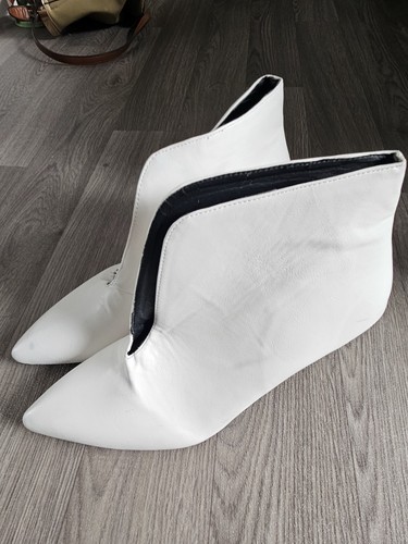 Women white ankle heeled - ankle,
