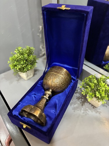 Antique bronze chalice goblet - bronze,