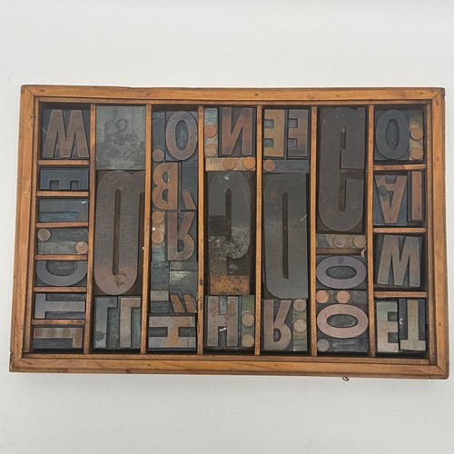 Vintage letterpress wood metal - wood,