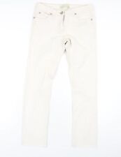 Drainpipe Womens Ivory Cotton Straight Jeans Size 10 L29 in Regular Zip