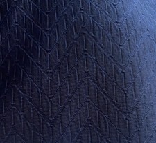 Vintage 1970s Crimplene? Dress Making Fabric Navy Blue Chevron  2.9m