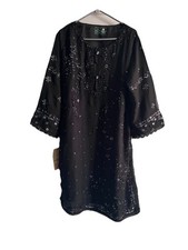 Pakistani three piece suit in black colour, Very nice and elegant look.  