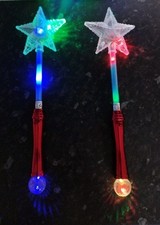 Pair Flashing Star Wand with multi-coloured LED lights