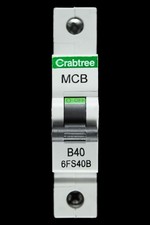 CRABTREE 40 AMP CURVE B 6kA MCB CIRCUIT BREAKER LOADSTAR 6FS40B BC