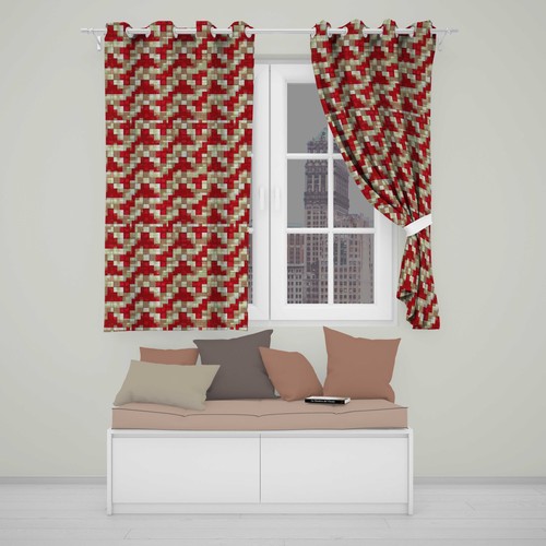 Blackout eyelet curtains red - blackout,