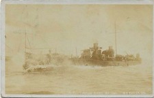 ww1 Photo Postcard HM Torpedo Boat 101 In A Rough Sea