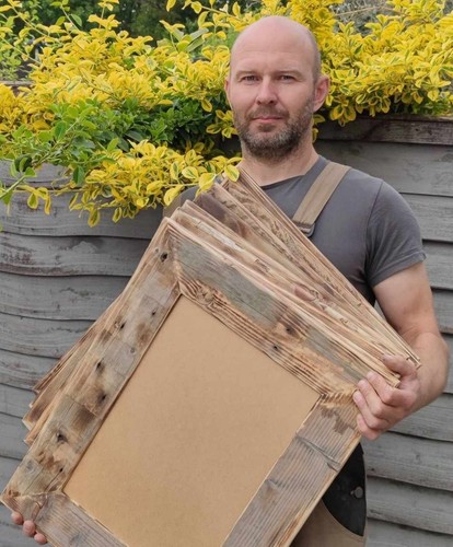 Recycled wood canvas photo - wood,