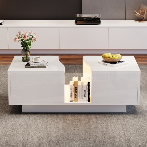 High gloss white coffee table - high,
