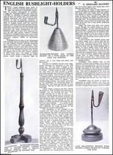 ENGLISH RUSHLIGHT-HOLDERS. BY G. BERNARD HUGHES. SEVERAL PICTURES AND ACCOMPANYI