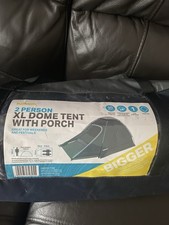 Blue Halfords 2 man Dome Tent / Halfords 2 person festival tent with porch