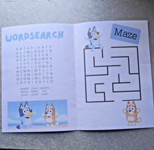 4-Page Kids Bluey-themed Activity Pages - Party Bag Filler | Birthday Favour 