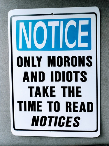 Only morons idiots read - idiots, this