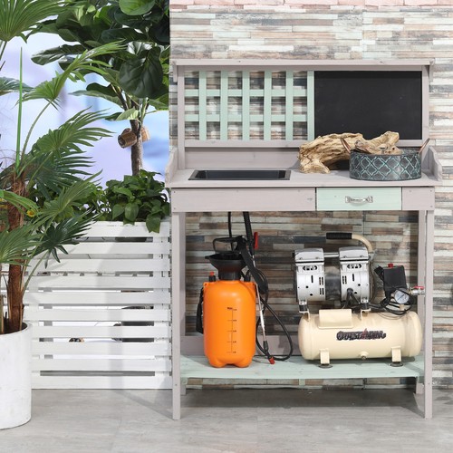 Outdoor wooden potting table - outdoor,