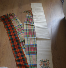 Men's Vintage Highland Sashes: 2 Tartan 1 coat of arms