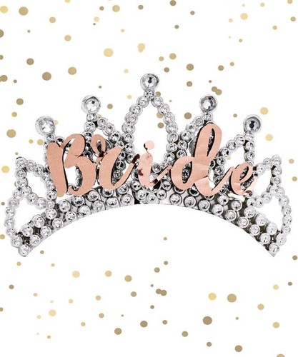 Bride rose gold boxed tiara - gold,