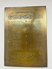 Desiderata Poem Engraved Brass