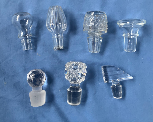 Lot old decanter glass - of,