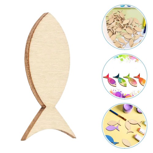 50pcs reusable wooden fish - wooden, diy