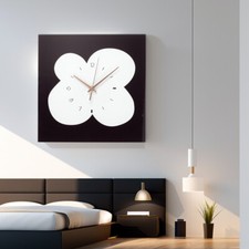 12 Inch Square Glass Clock Modern Kitchen Living Room Wall Mounted Quartz Clock