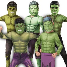 Official Hulk Costumes Kids Marvel Superhero Fancy Dress Boys Book Day Outfit 